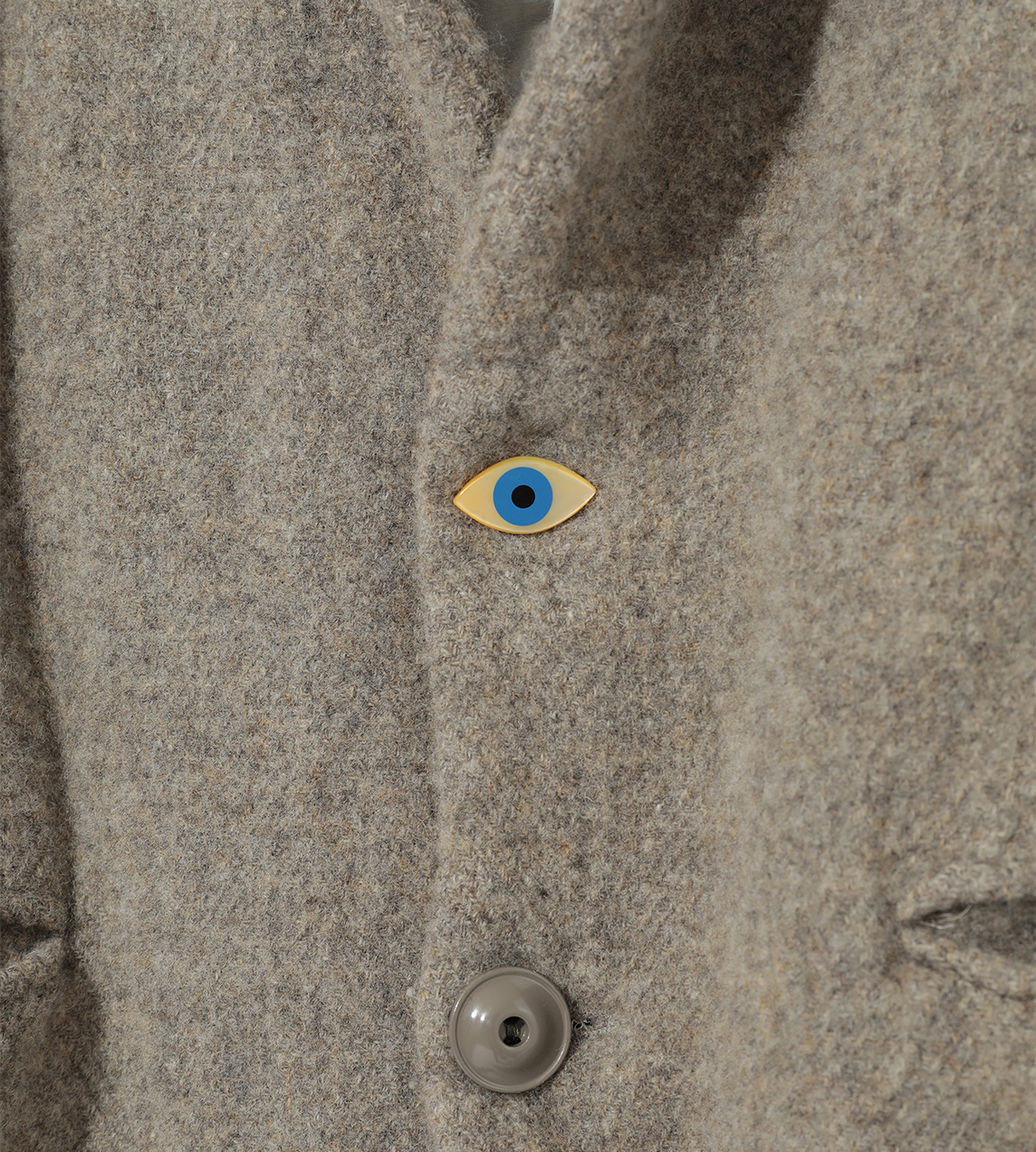 UNDERCOVER - Eye-button Felted Wool Blazer Grey