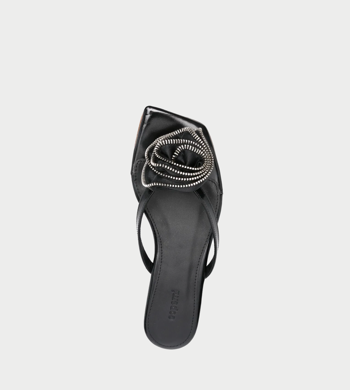 COPERNI - Zip Flower Slanted Flipflop Black