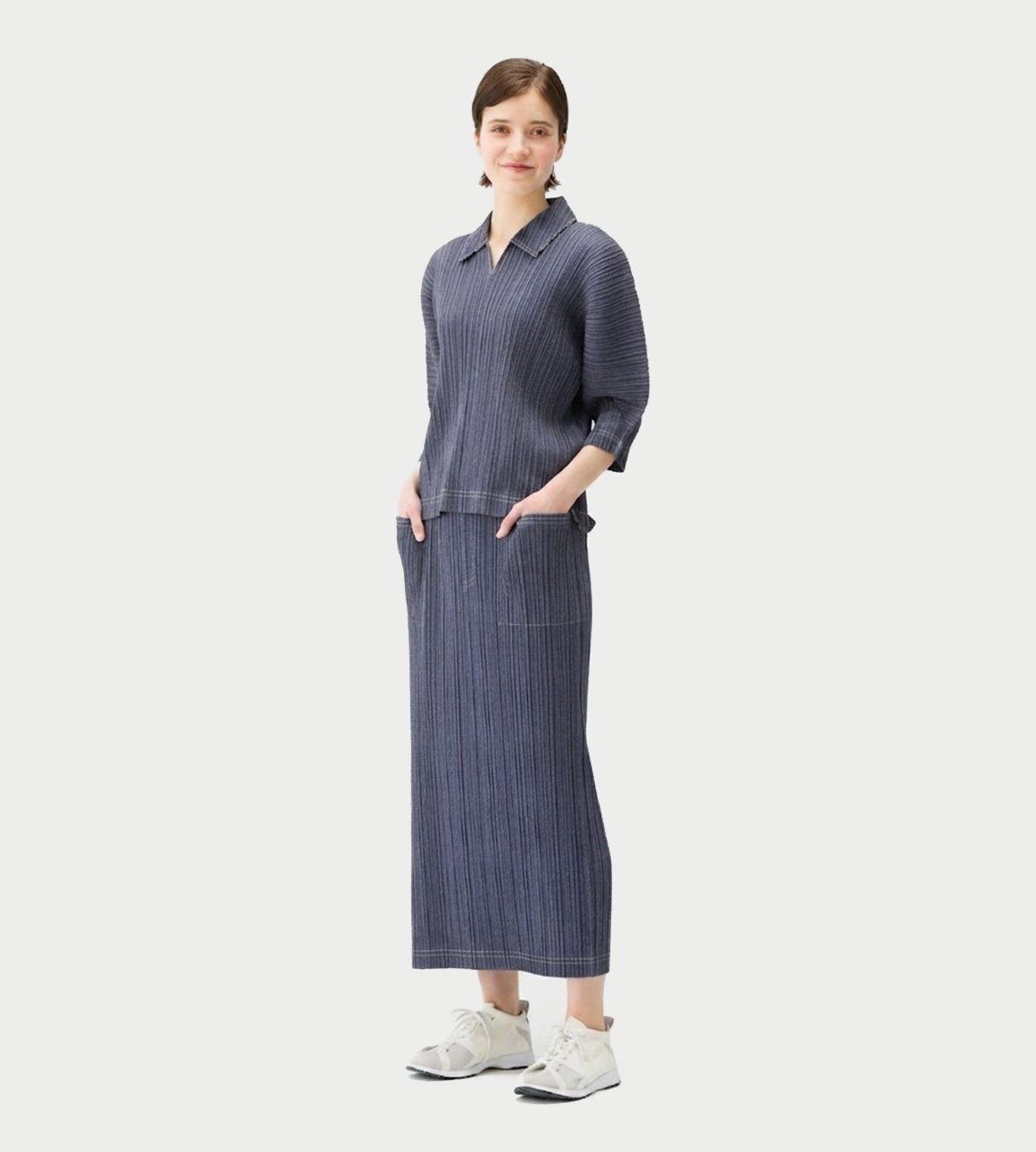 Denim-like Skirt Blue