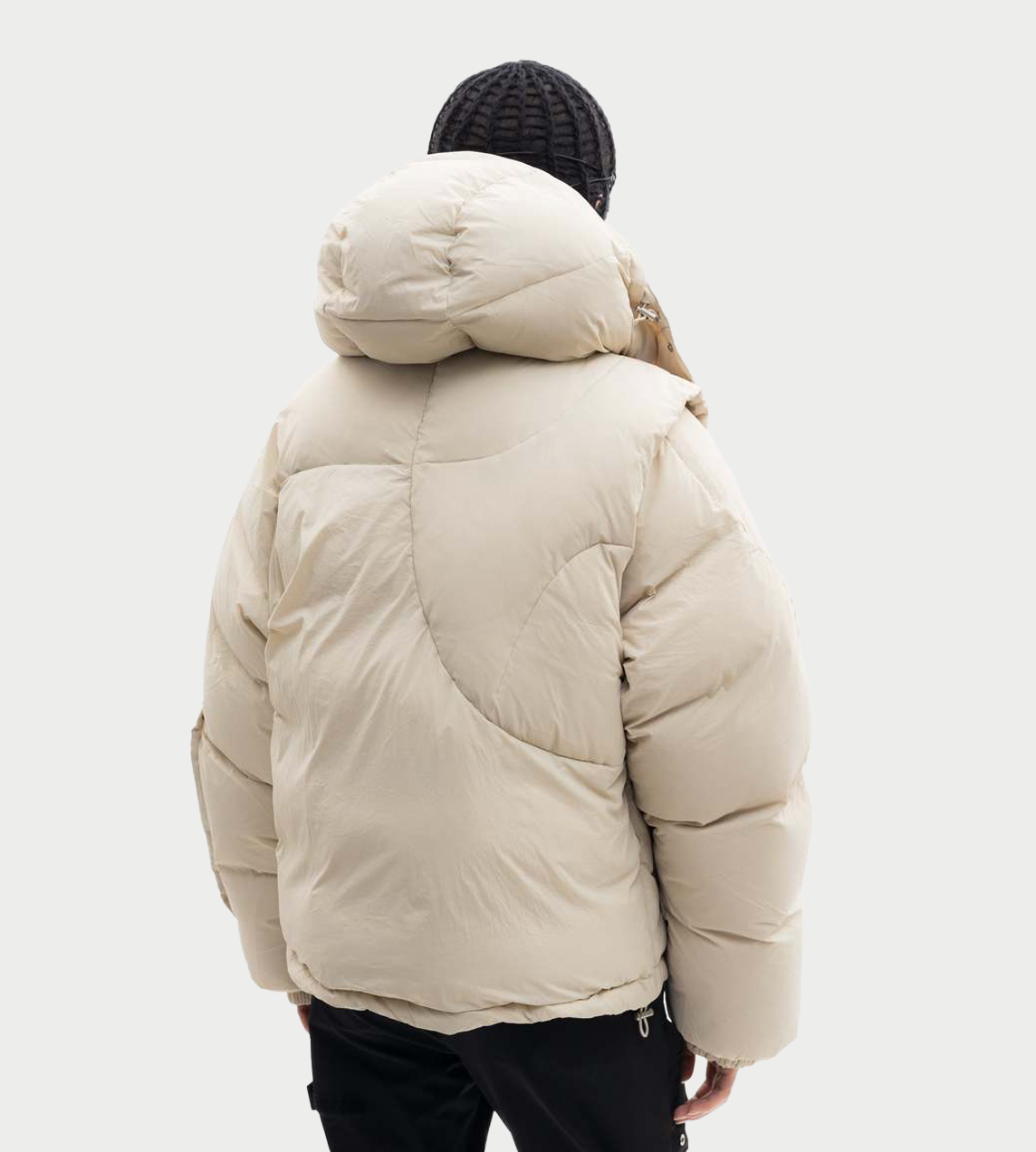 Scarf Puffer Jacket Stone
