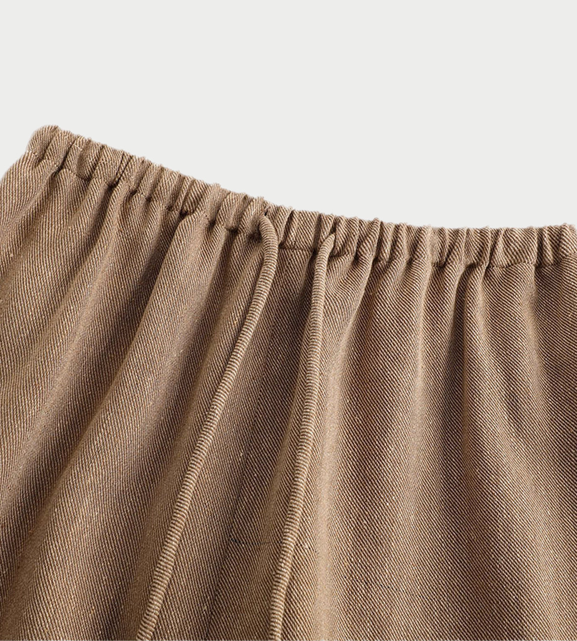 Linen Interwoven Loose-fitting Straight Pants Lt Coffee
