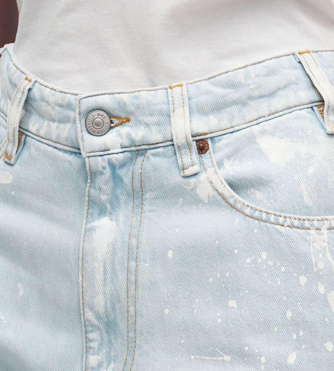 Painted Denim Straight-leg Pants