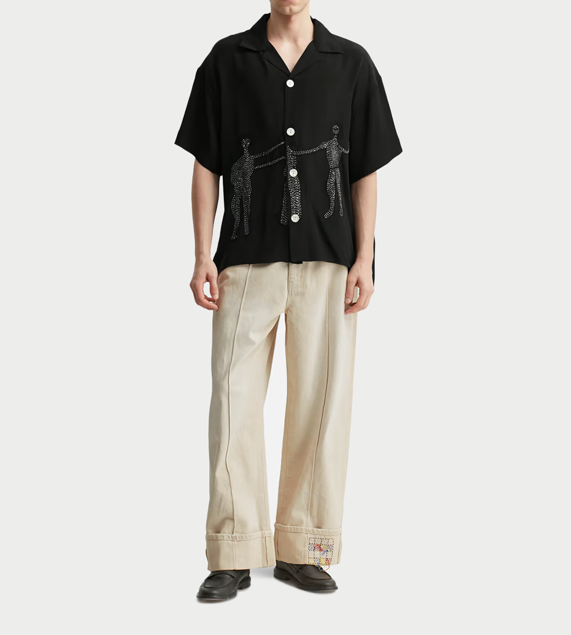 Dancing Woman Silk Shirt Blk