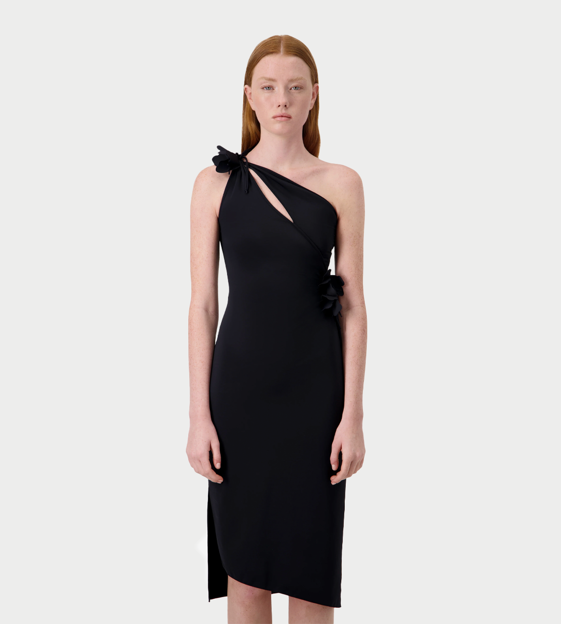 COPERNI - Asymmetric Mini Flower Gown Blk