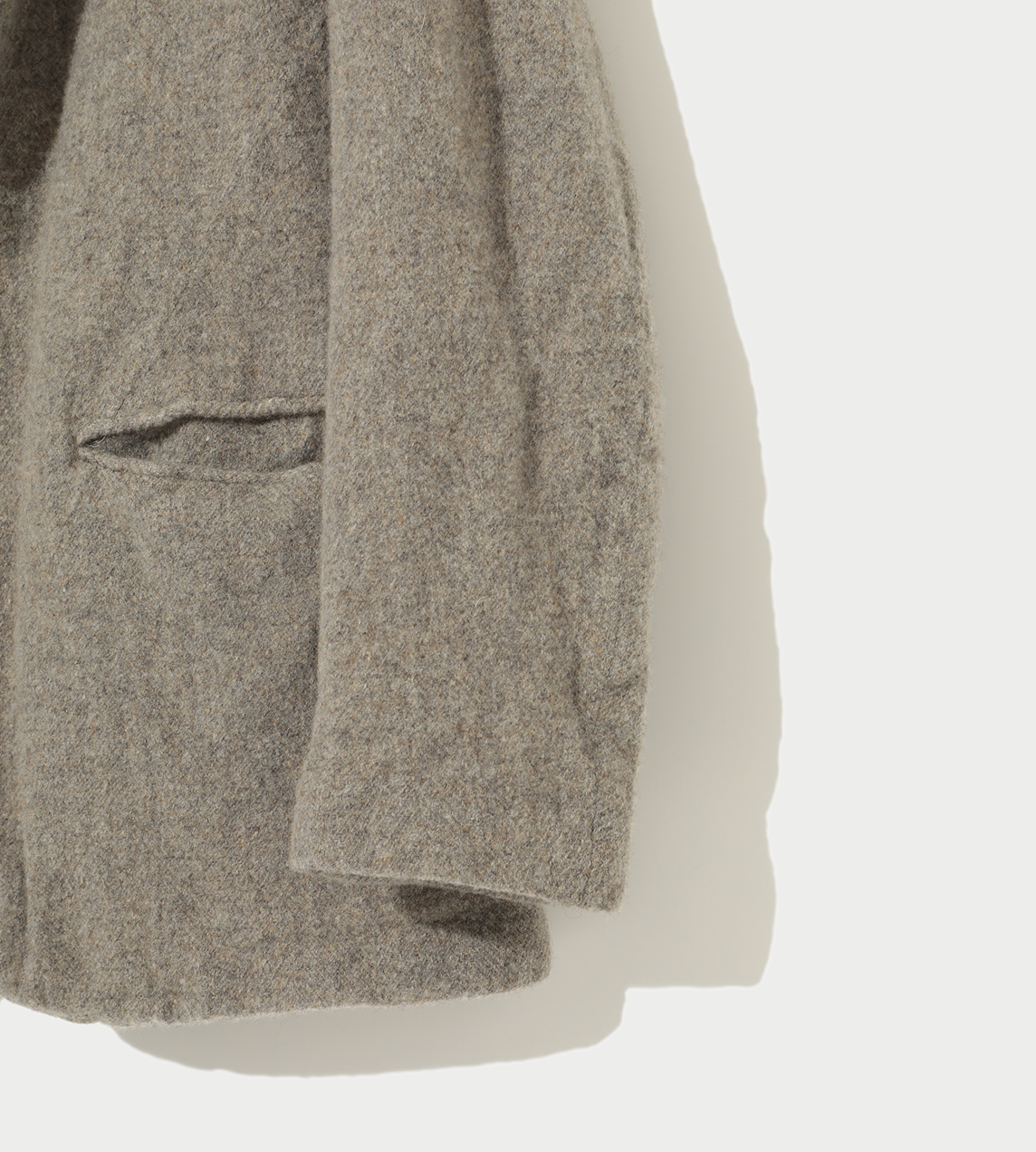 Eye-button Felted Wool Blazer Grey