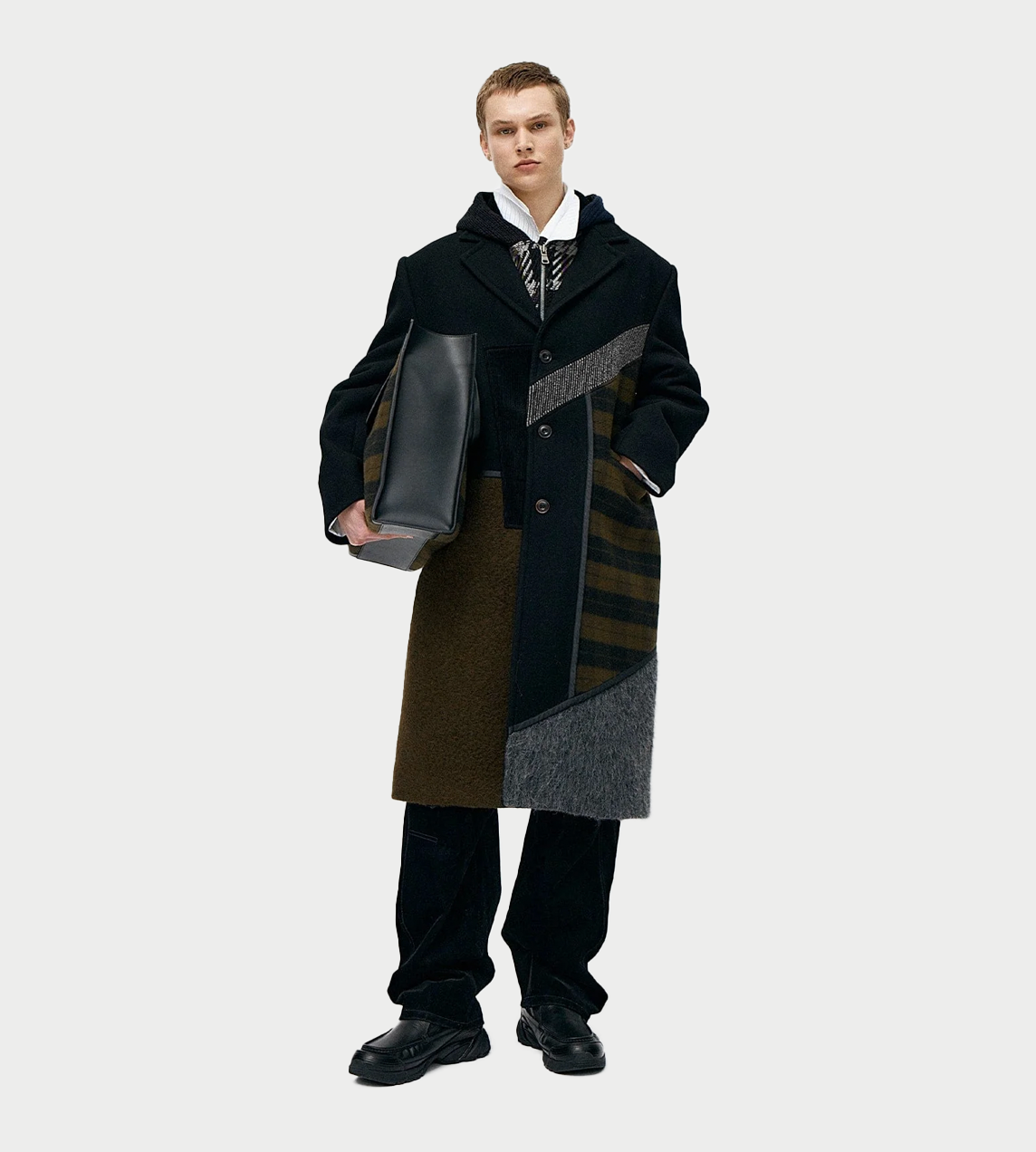 Patchwork Wool Coat Multi