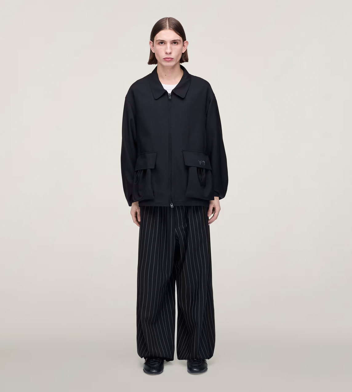 Y-3 Refined Wool Wide-leg Pants Blk
