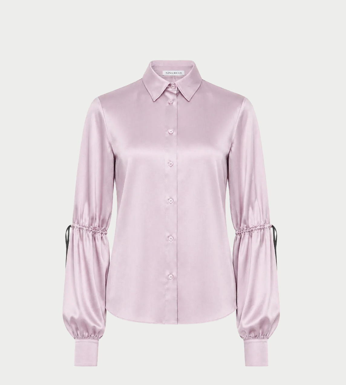 NINA RICCI - Bow-detail Satin Shirt Pink