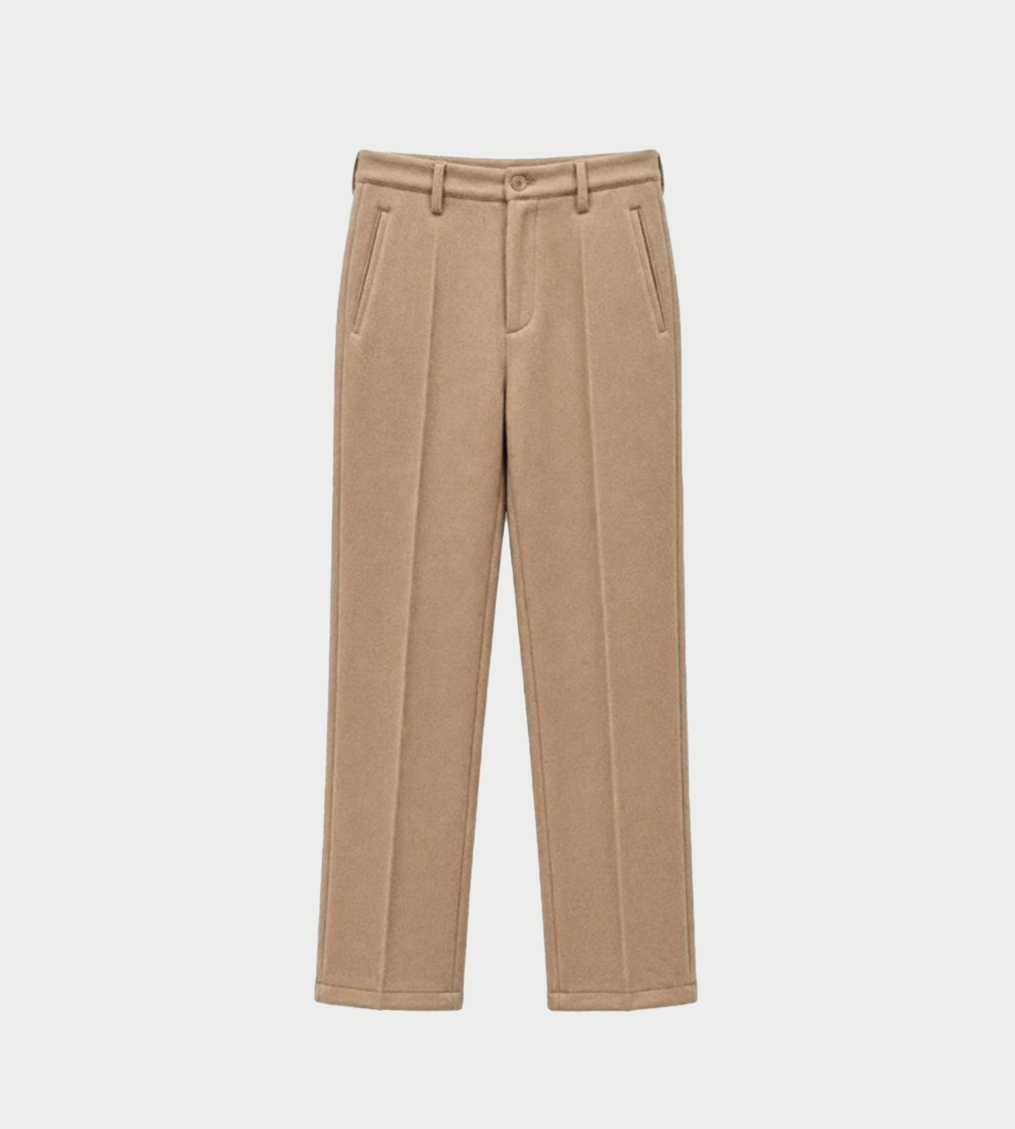 SULVAM - Slit Detail Slim Trousers Beige