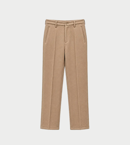 SULVAM - Slit Detail Slim Trousers Beige