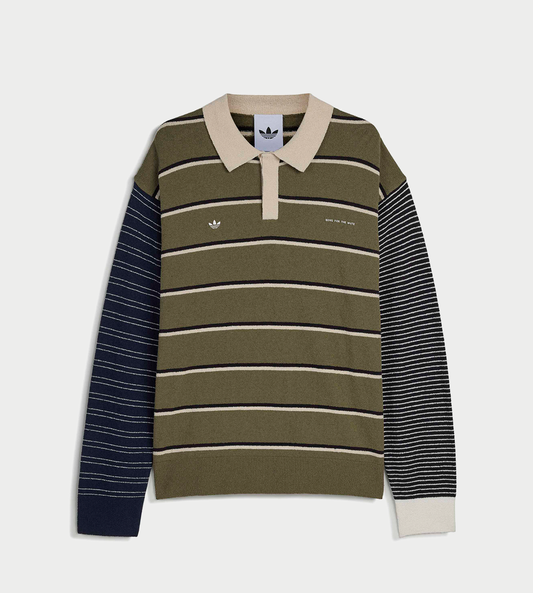 SONG FOR THE MUTE - SFTM x ADIDAS 007 L/S Rugby Polo Olive Strata