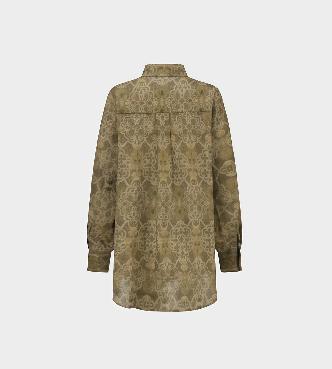 Printed Linen Shirt Moss Green