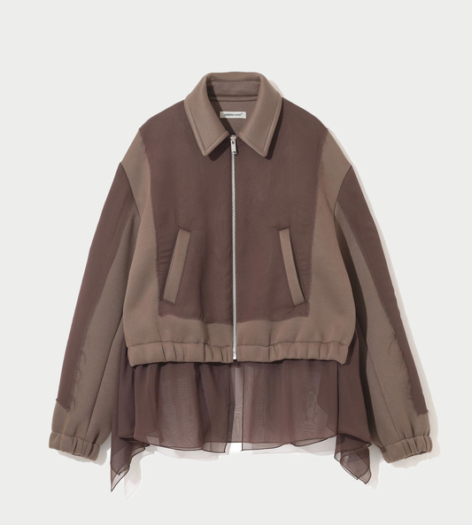 UNDERCOVER - Georgette Panel Jacket Grey Brown