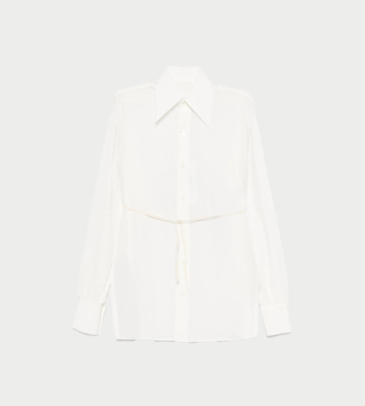 MM6 Maison Margiela - Long-sleeved Silk Blouse White