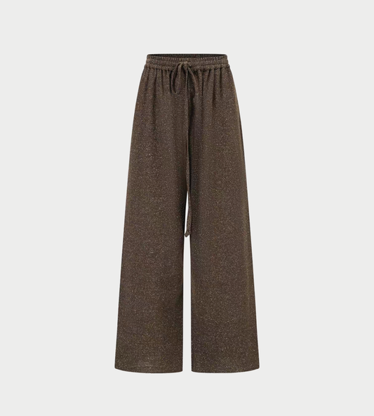 Tweed Straight-Leg Trousers Brown