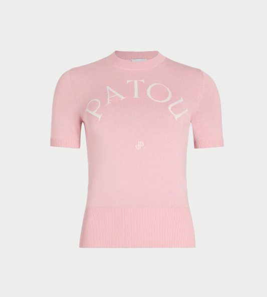 PATOU - Jacquard Short-sleeve Jumper Pink