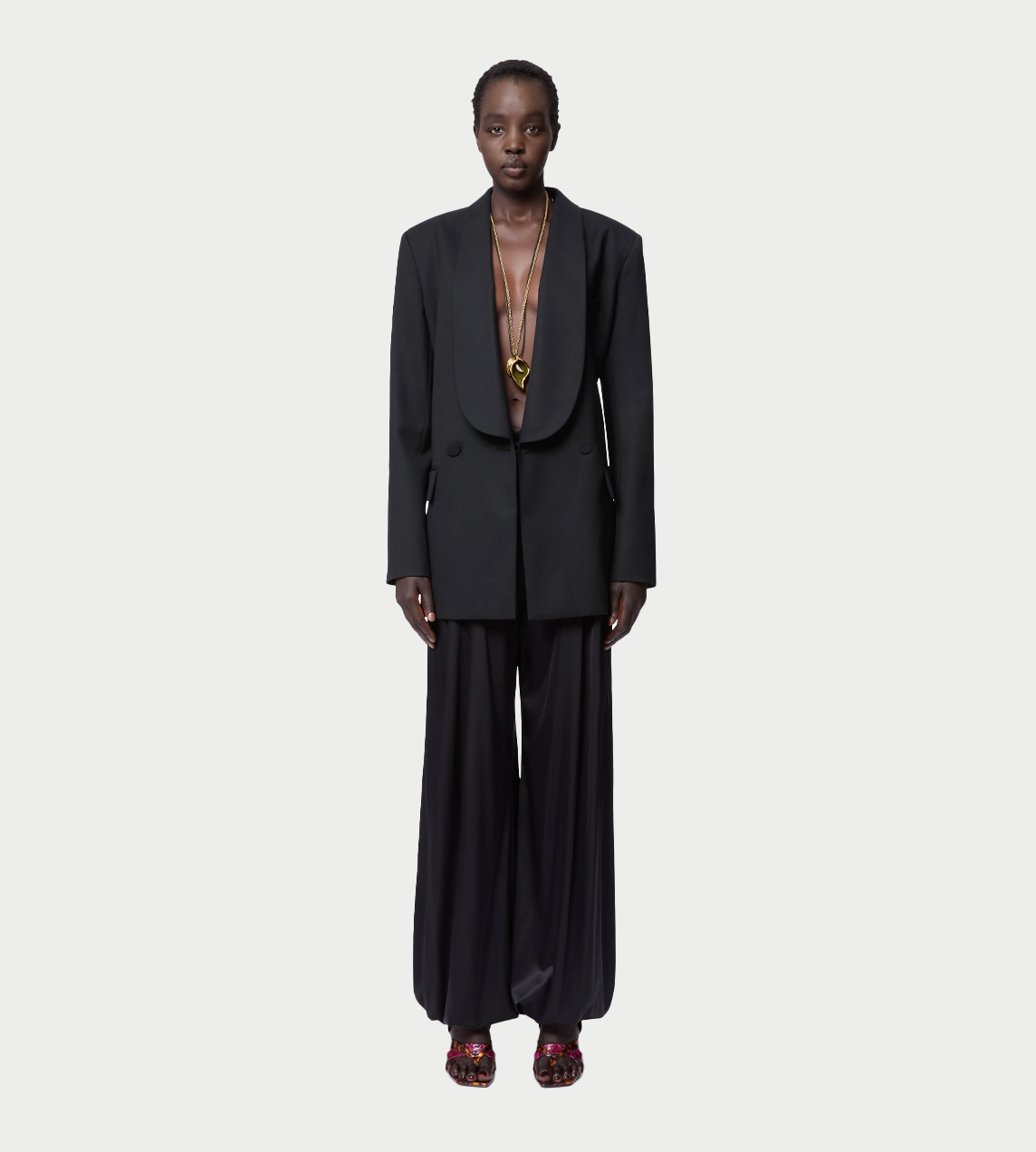 NINA RICCI - Pantalon Satin Pants Blk