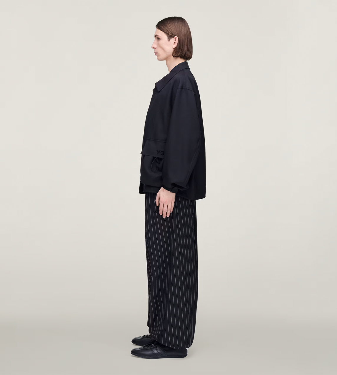 Y-3 Refined Wool Wide-leg Pants Blk