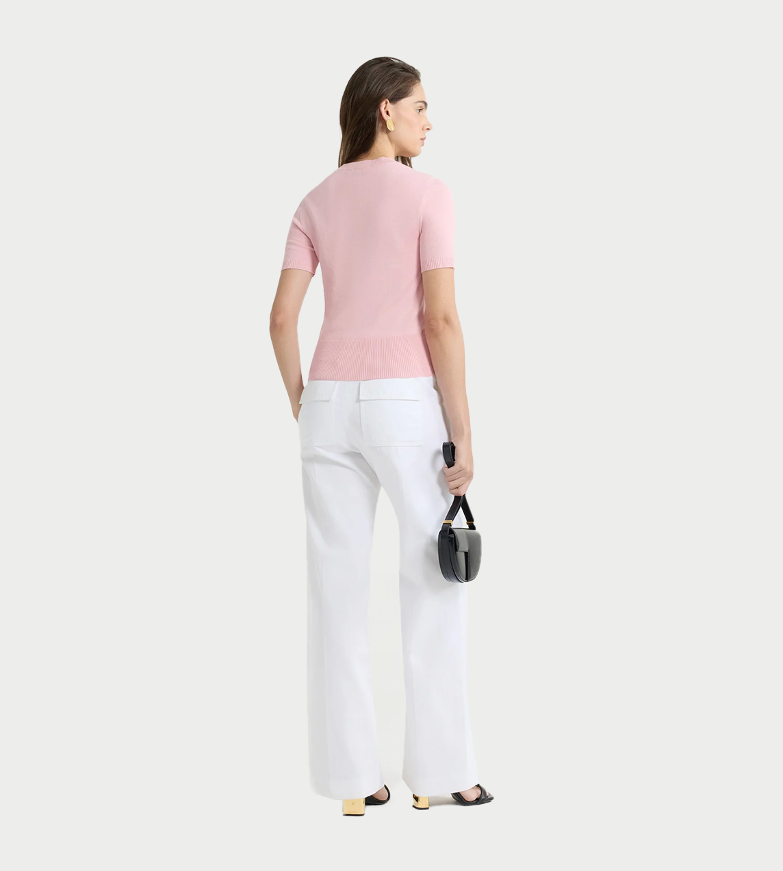 PATOU - Jacquard Short-sleeve Jumper Pink