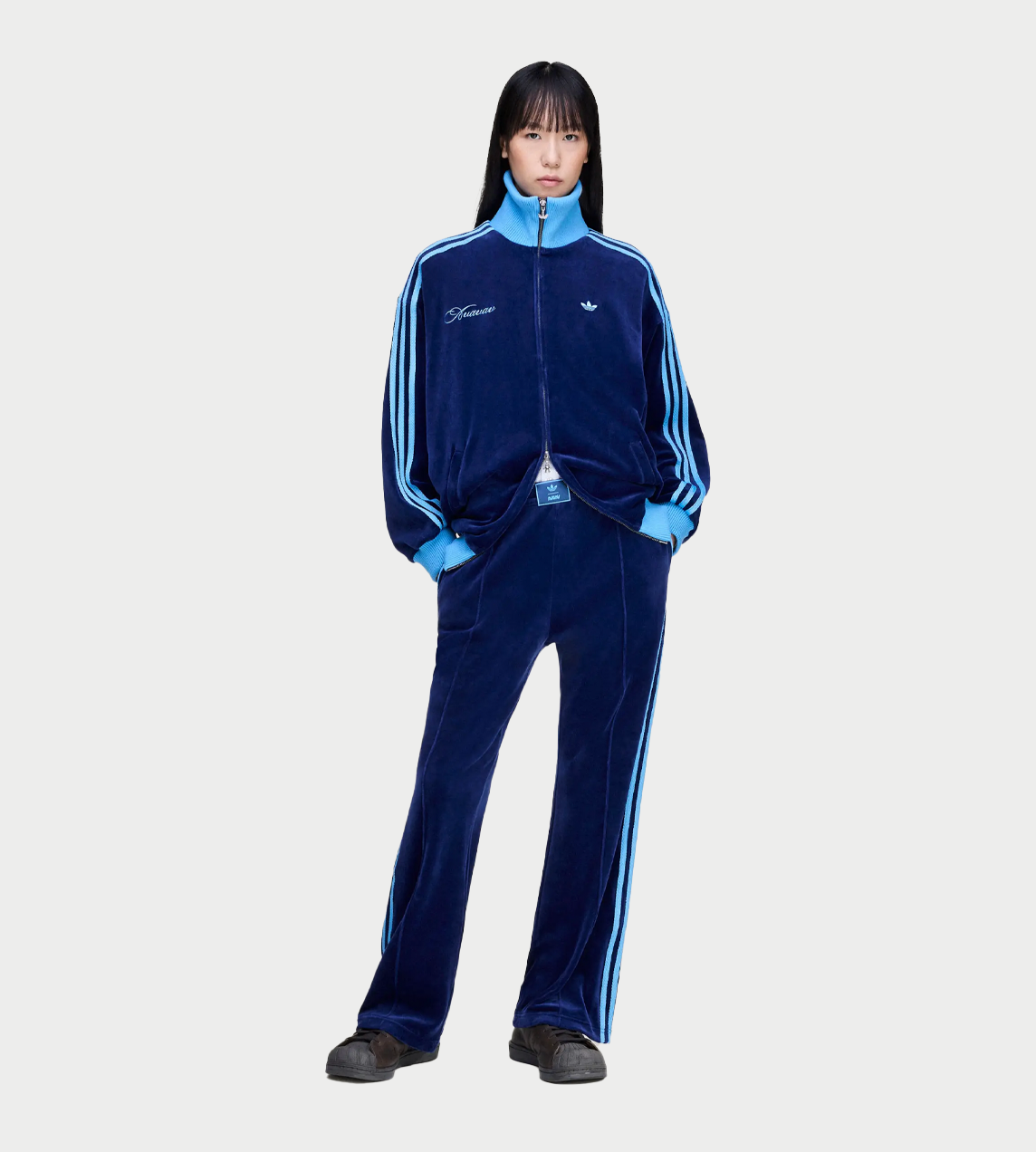 Velvet Track Top Dk Blue