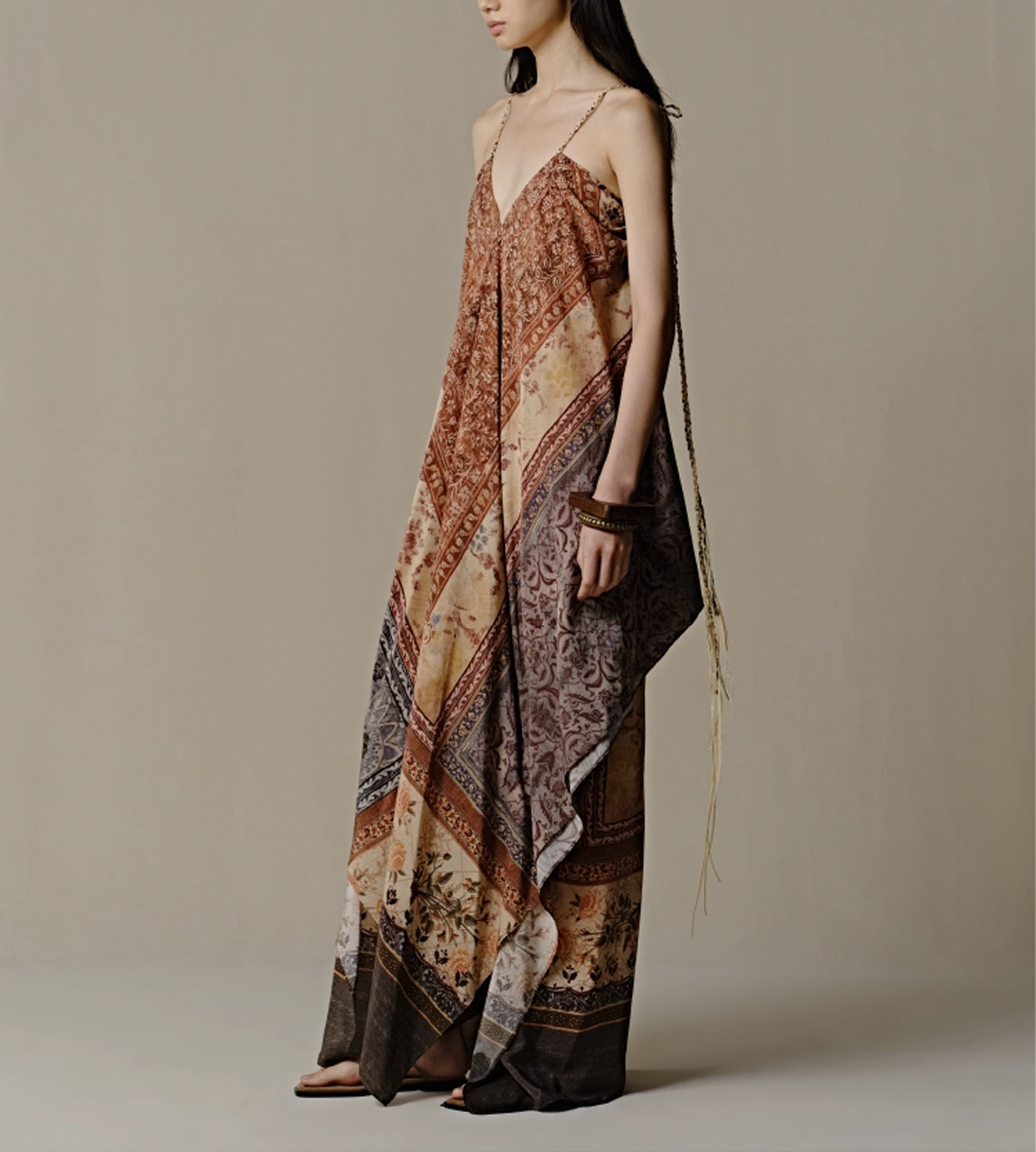 Layered Side Hem Cami Dress Multi