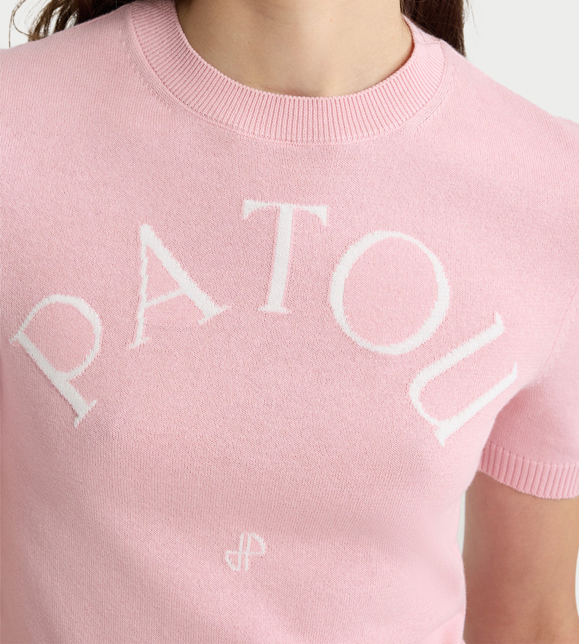 PATOU - Jacquard Short-sleeve Jumper Pink