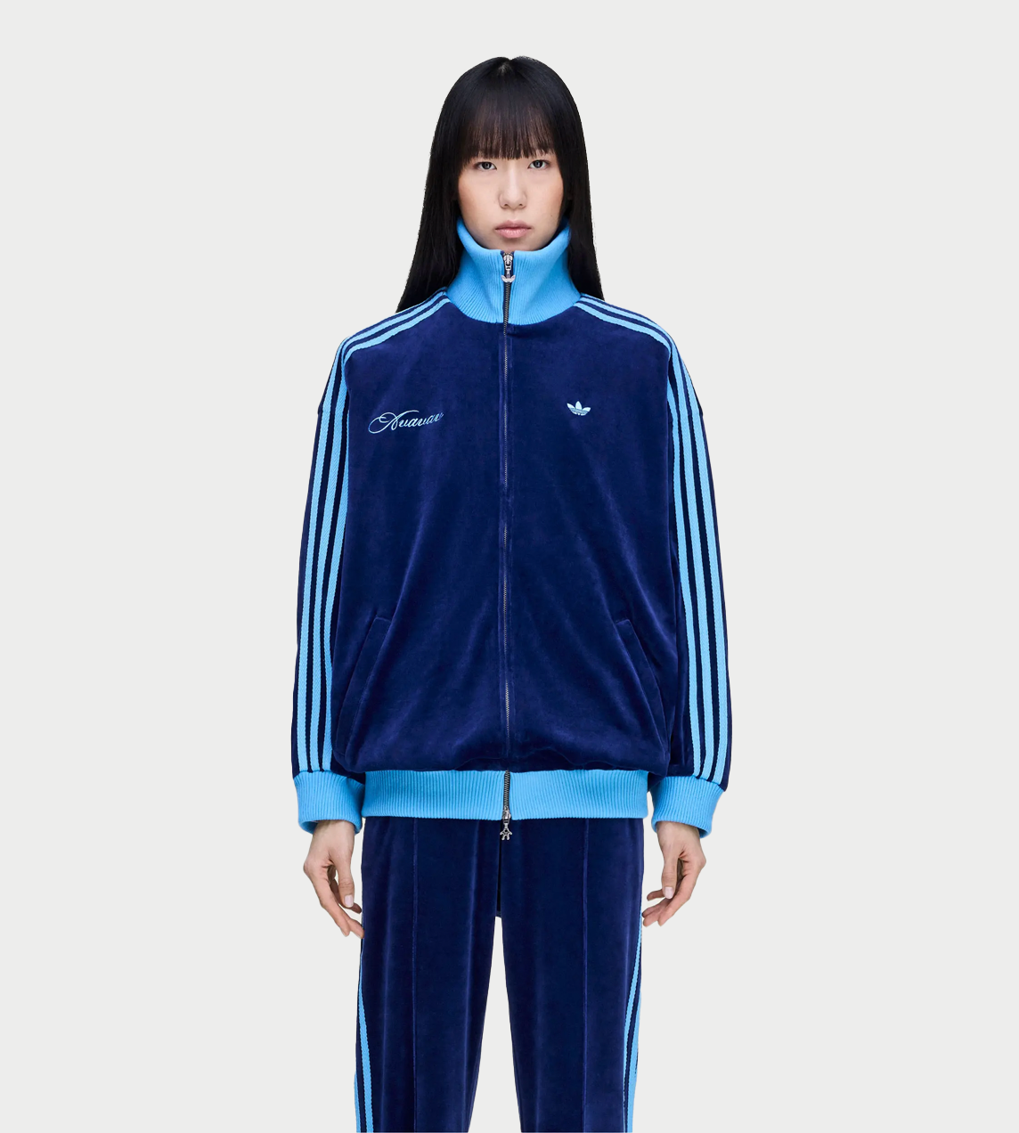 Velvet Track Top Dk Blue