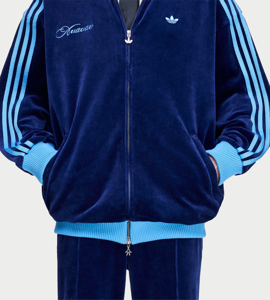 Velvet Track Top Dk Blue