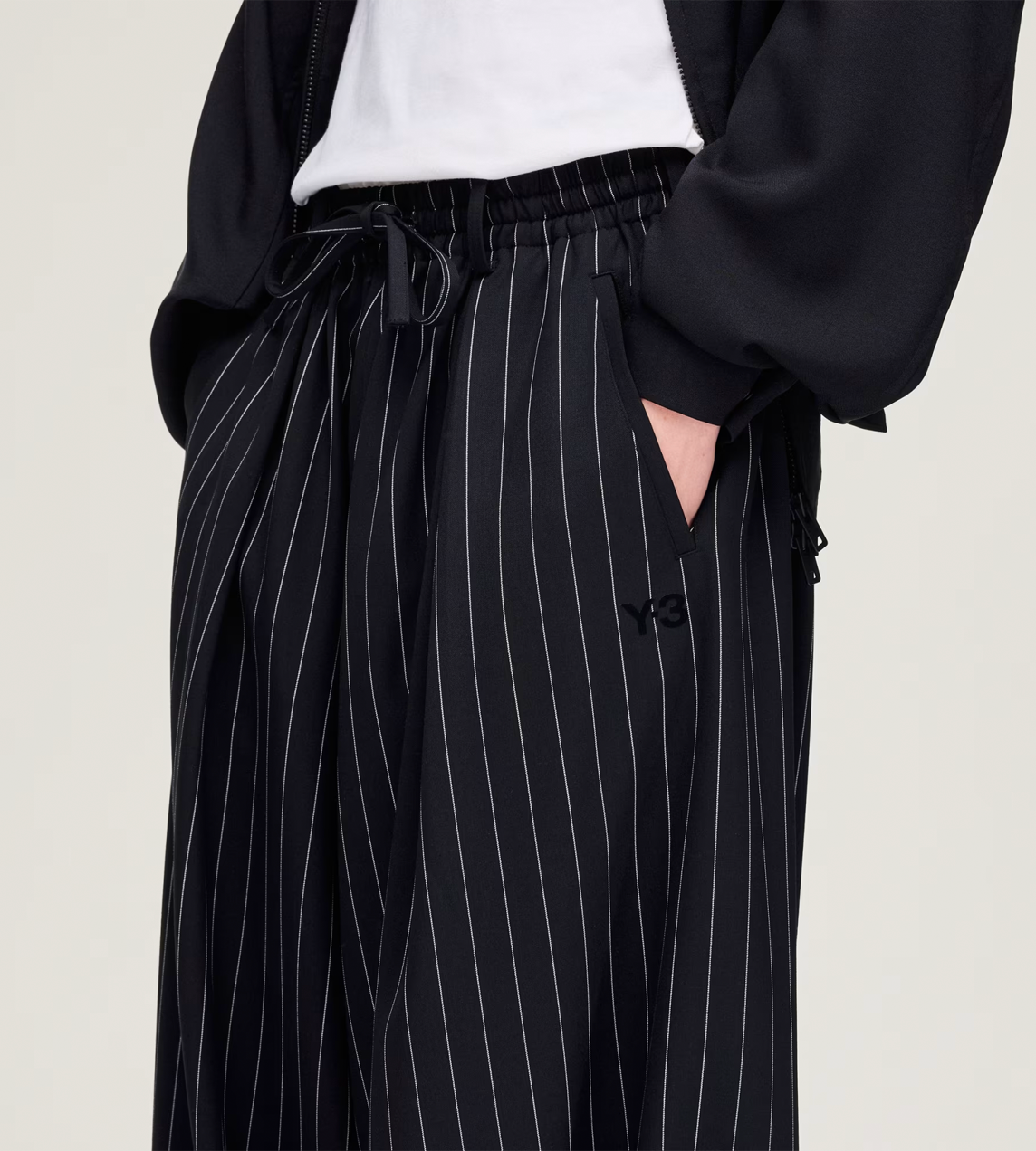 Refined Wool Wide-leg Pants Blk