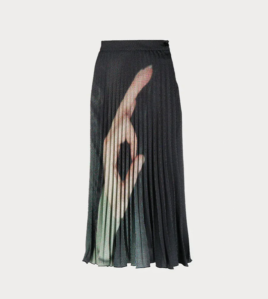 MM6 Maison Margiela - Printed Hand Pleated Skirt