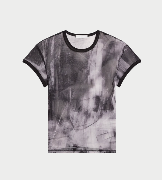 HELMUT LANG - Mesh Printed Tee Blk