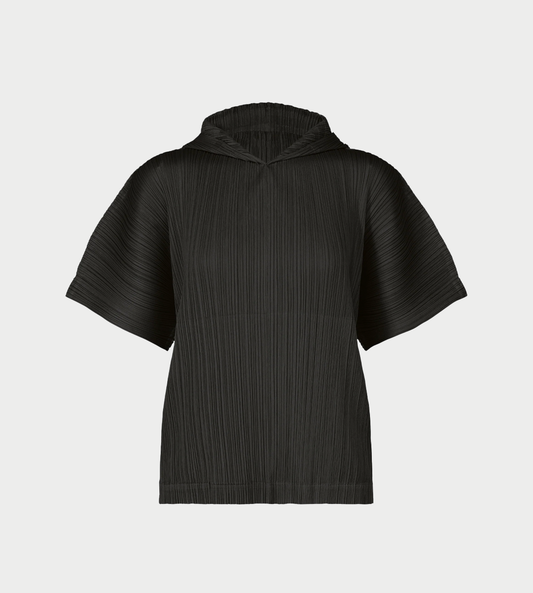 PLEATS PLEASE ISSEY MIYAKE - MC Hooded Short-sleeve Top Blk