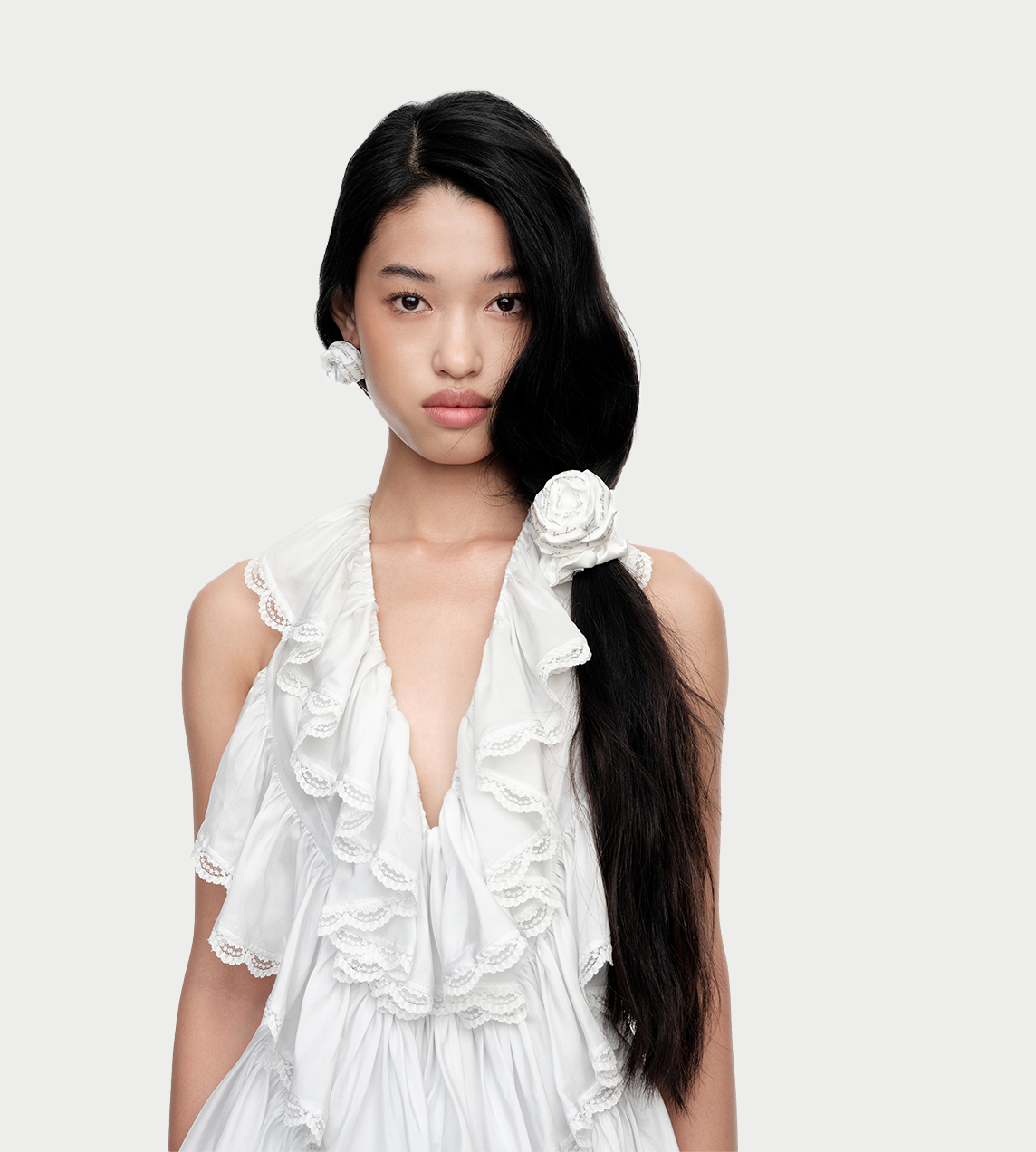 Large Paper Ball Hair Tie White
