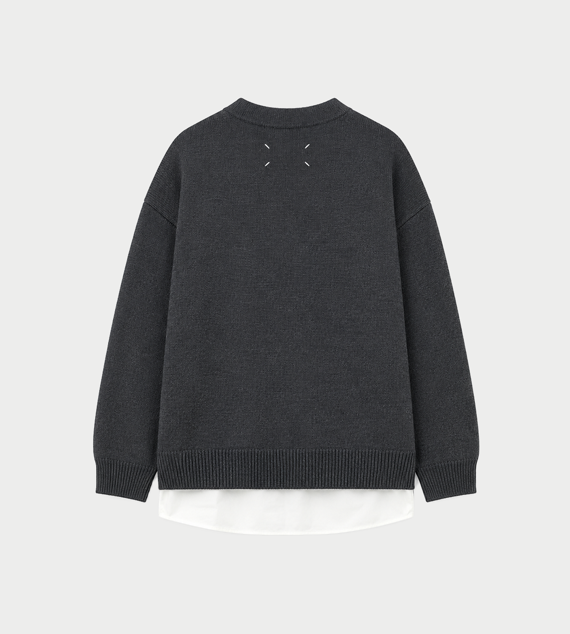 MM6 MAISON MARGIELA - 2-in-1 Knit Cardigan Dark Grey