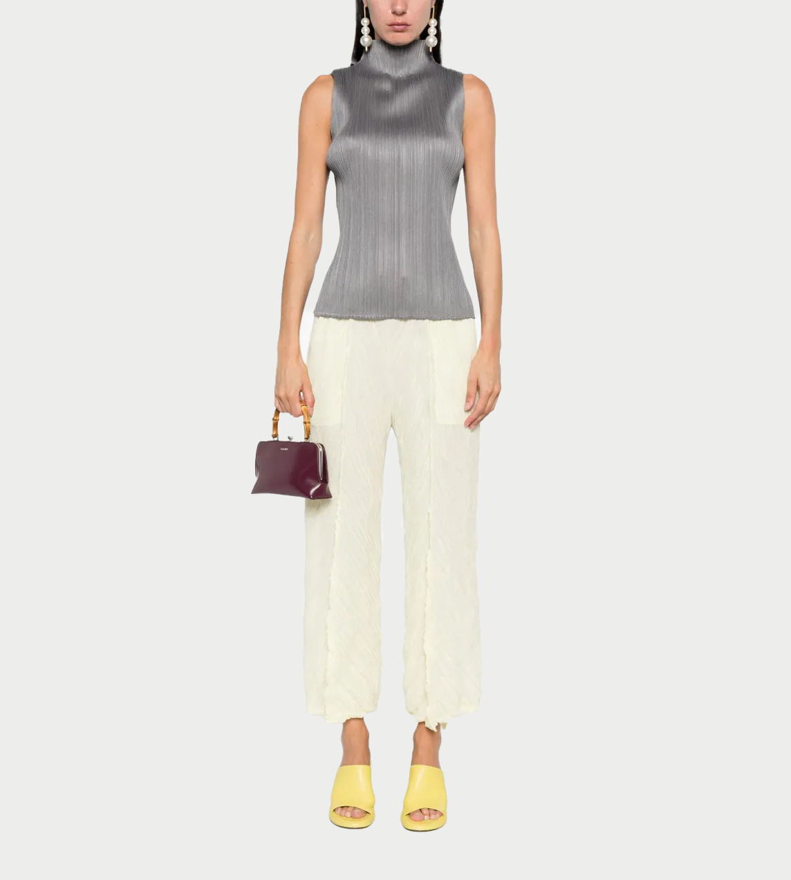 Basic Pleated Pullover L. Grey