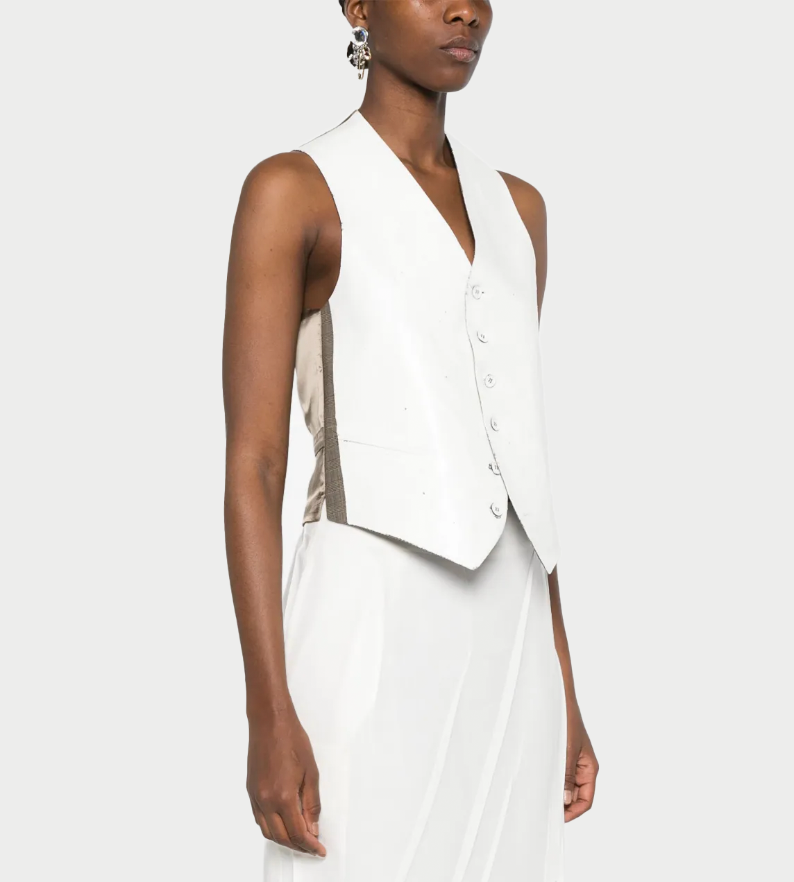 MM6 Maison Margiela - Painted Paneled Vest Wht./Beige