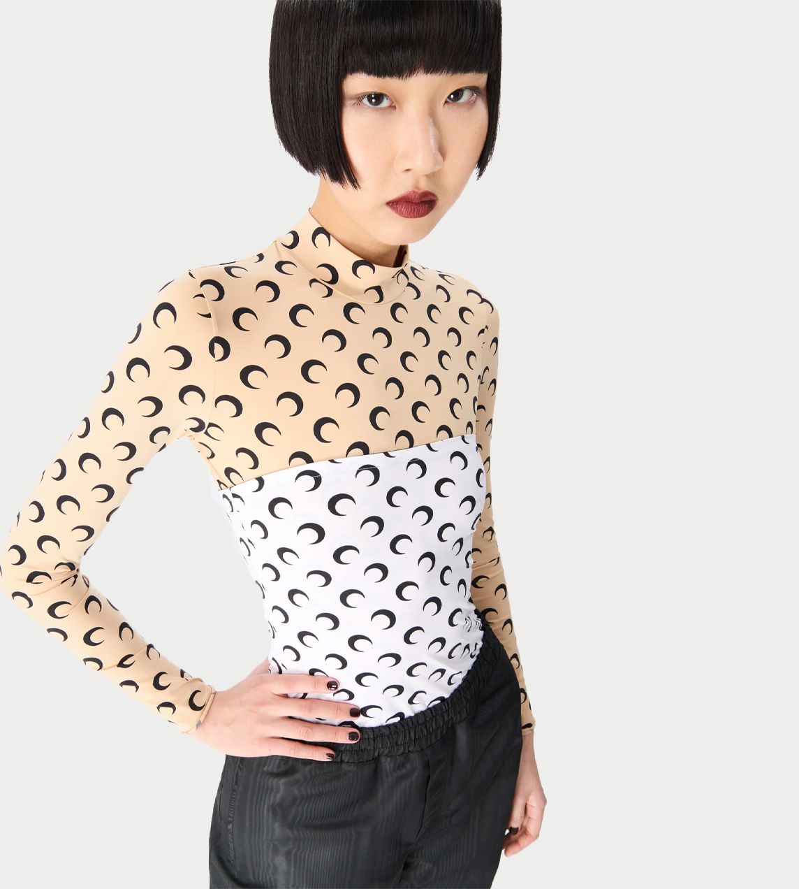 MARINE SERRE - Moon Printed Jersey Tubed Top White