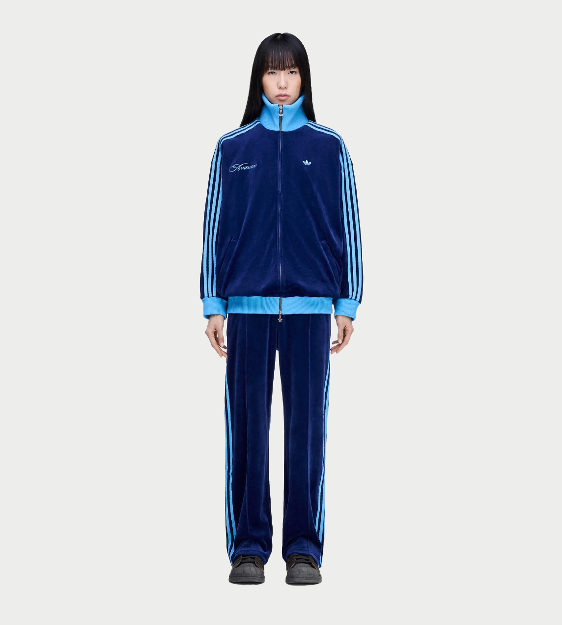 Velvet Track Pants Dk Blue