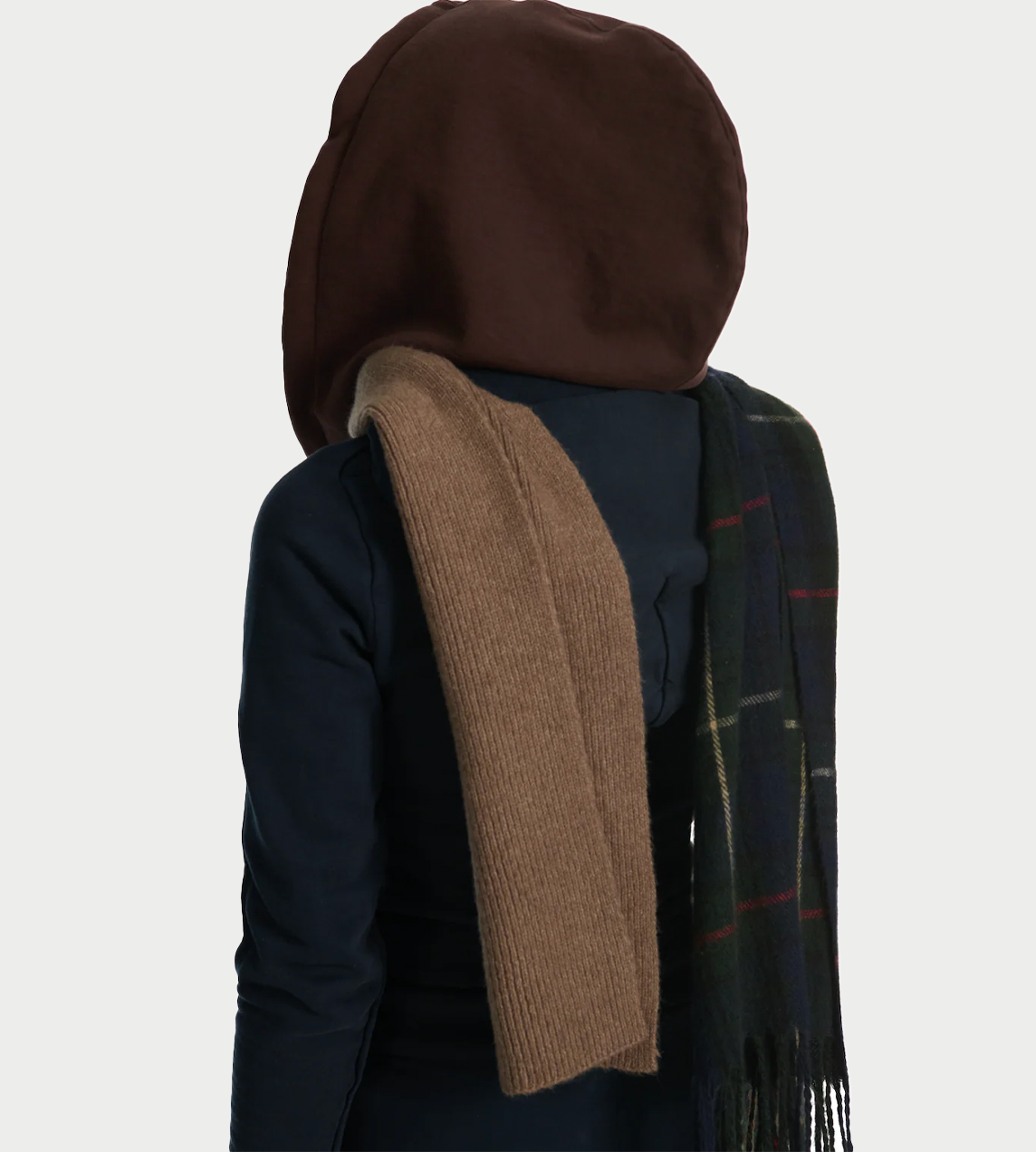 OTTOLINGER - Deconstructed Hoodie Scarf Brown grey 