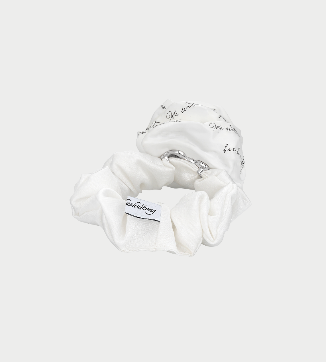 Large Paper Ball Hair Tie White