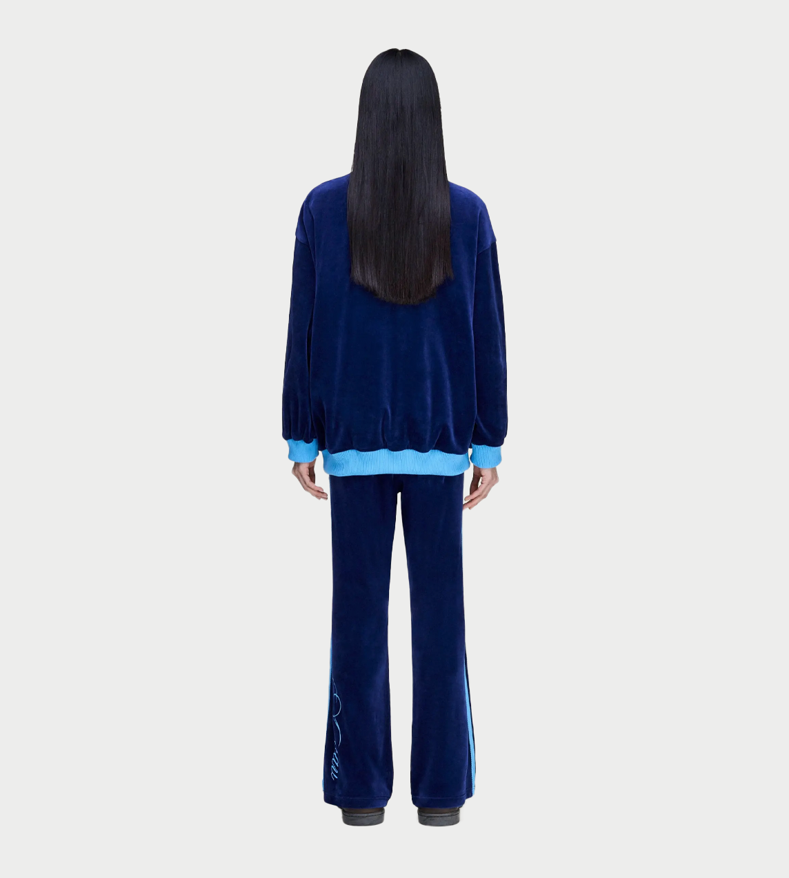 Velvet Track Pants Dk Blue