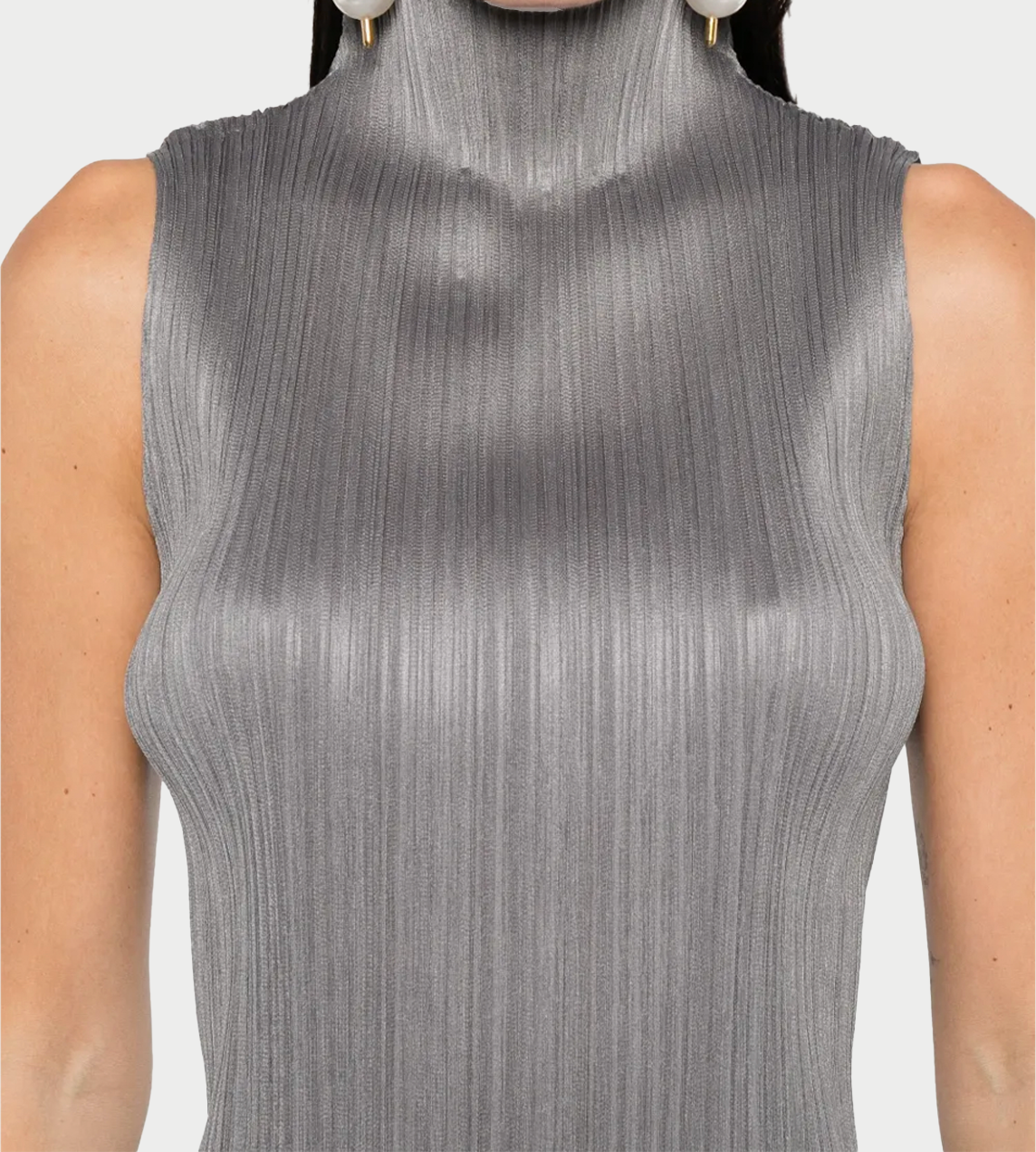 Basic Pleated Pullover L. Grey
