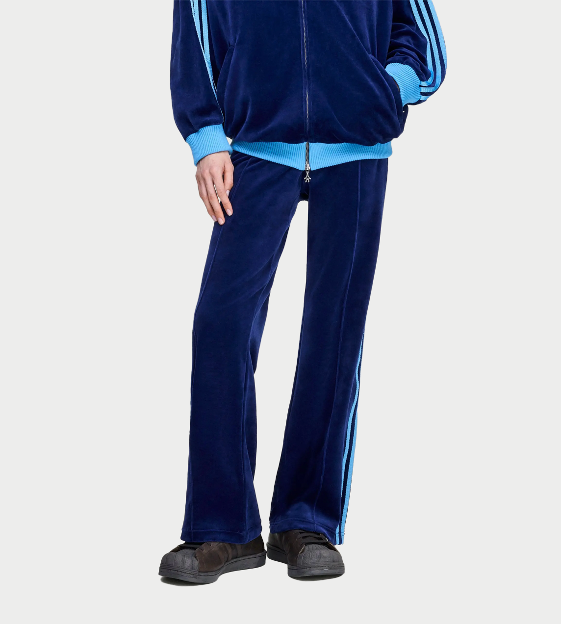 Velvet Track Pants Dk Blue