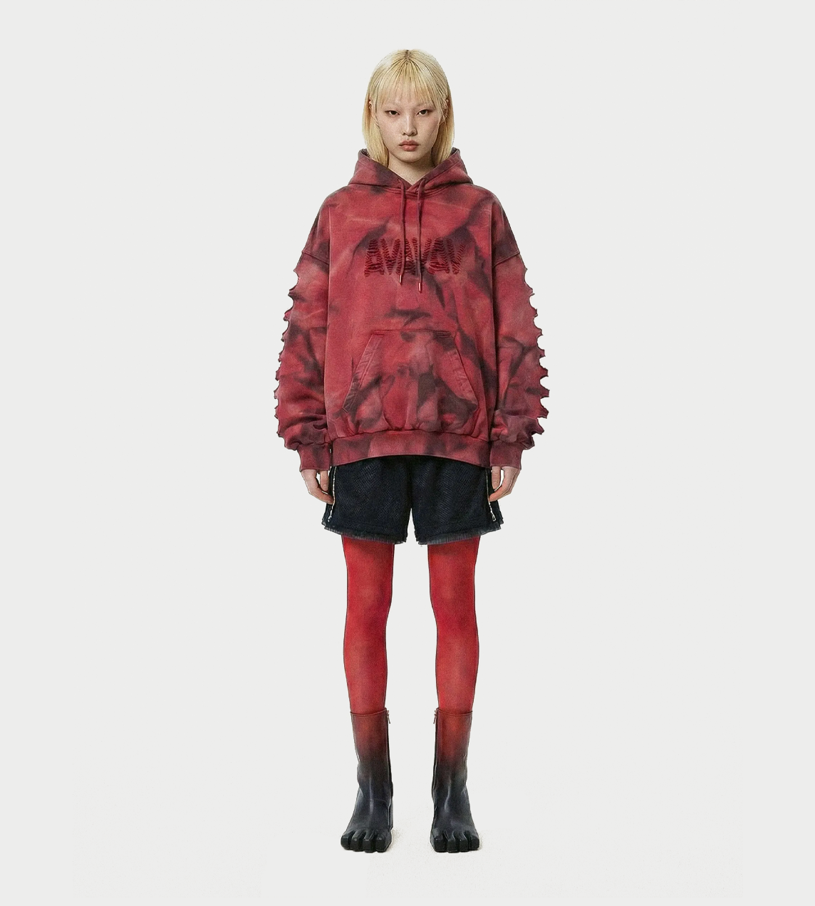 AVAVAV - Trevor OS Shoulderless Slash Hoodie Aop Red