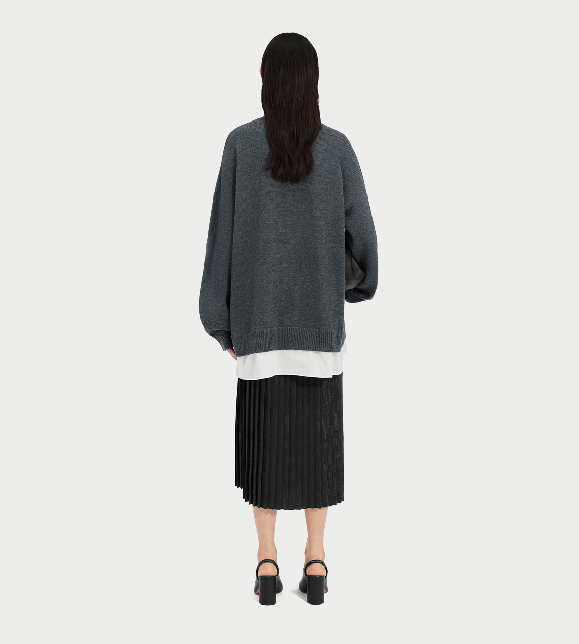MM6 MAISON MARGIELA - 2-in-1 Knit Cardigan Dark Grey