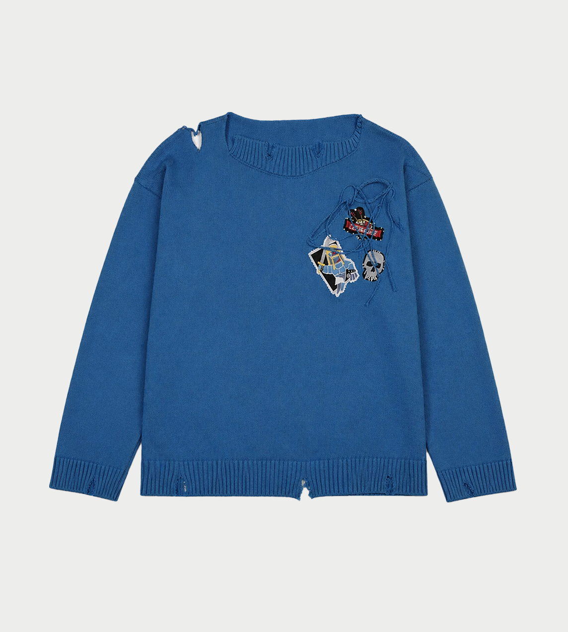 Charles Jeffrey LOVERBOY - Barbarian Patch Jumper Blue