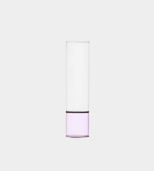 ICHENDORF - Bamboo Groove - Vase Pink / Clear