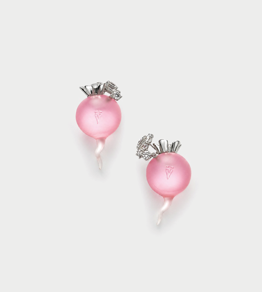 YVMIN - Transparent Radish Stud Earring Pink (Pair)
