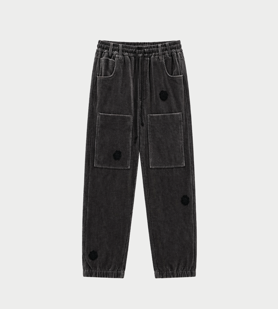 SONG FOR THE MUTE - Daisey Patch pocket Pants Charcoal