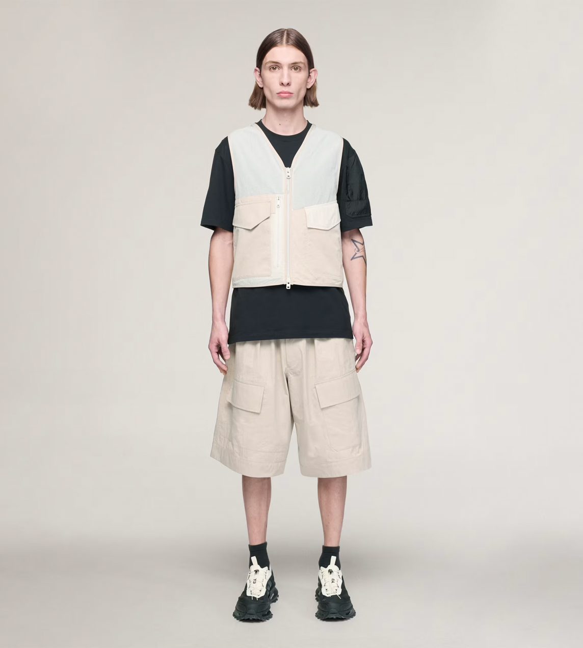 Y-3 Wide-leg Shorts L. Brown